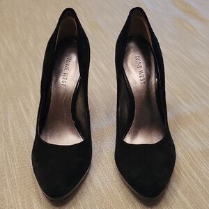 Nine West Black Suede High Heel Pumps